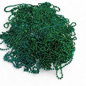 50 Mardi Gras Green Beaded Necklaces